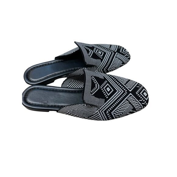 Women Fashion Loafers Beautiful Knitted Pattern Mules Flat Sandals 7.5 - Picture 2 of 6